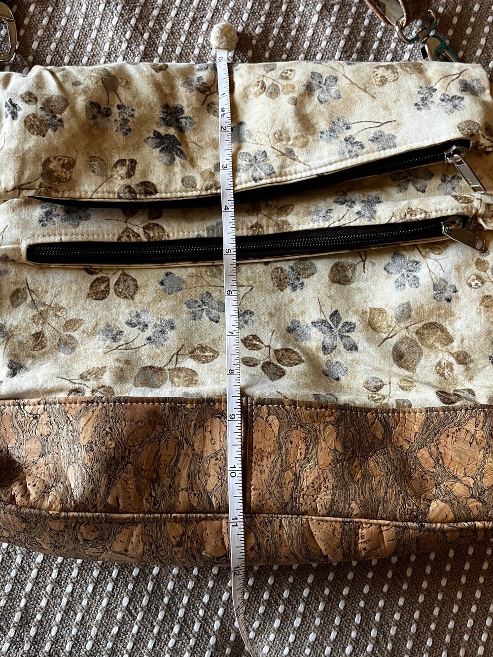 Cottagecore Woodland Fabric & Cork Bag - Picture 9 of 12